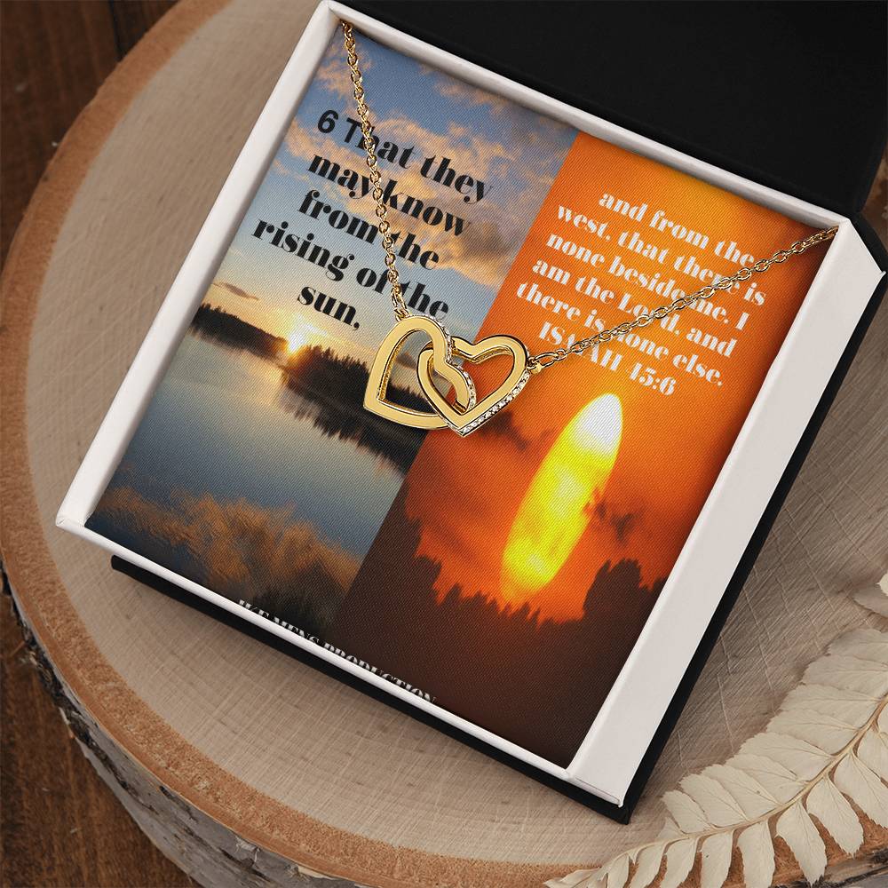 Ike Mens Collage Scripture Jewelry Interlocking Hearts Necklace