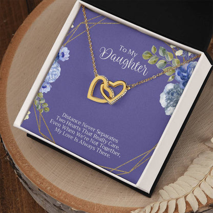 To My Daughter Necklace Interlocking Hearts Necklace