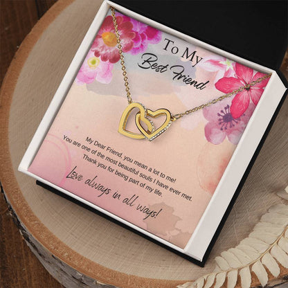To My Best Friend Interlocking Hearts Necklace