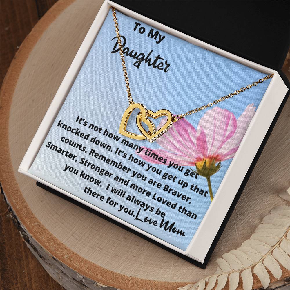 How You Get Up Necklace Graduation Birthday Gift For Daughter From Mom Interlocking Hearts Necklace