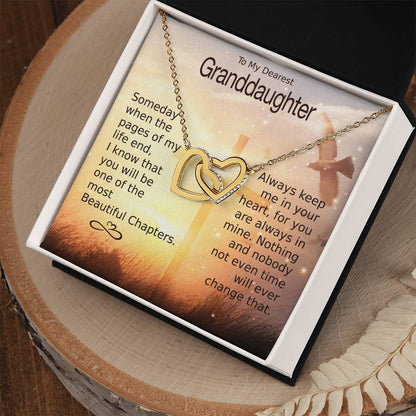 To My Granddaughter – Heart Melt Message Interlocking Heart Necklace?? Interlocking Hearts Necklace