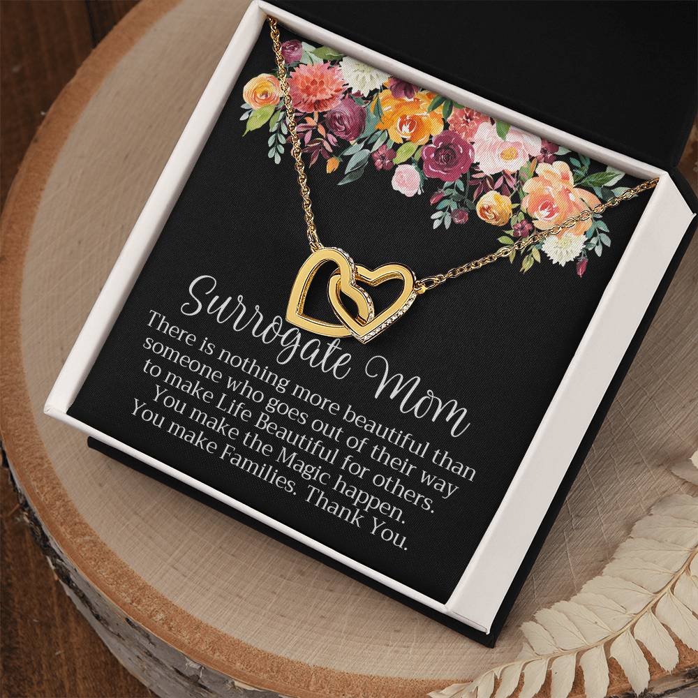 Surrogate Mom Necklace Mother'S Day Gift Interlocking Hearts Necklace