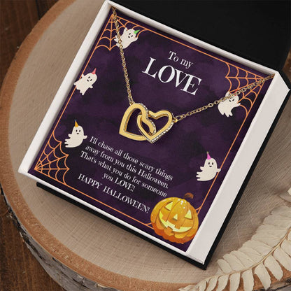 To My Love Spooky Interlock Necklace Interlocking Hearts Necklace