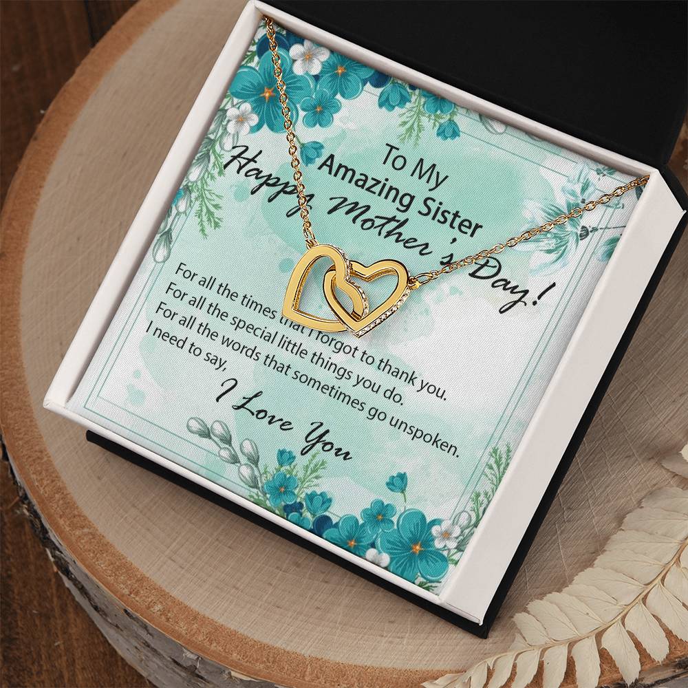 Mother'S Day - Sister Interlocking Hearts Necklace
