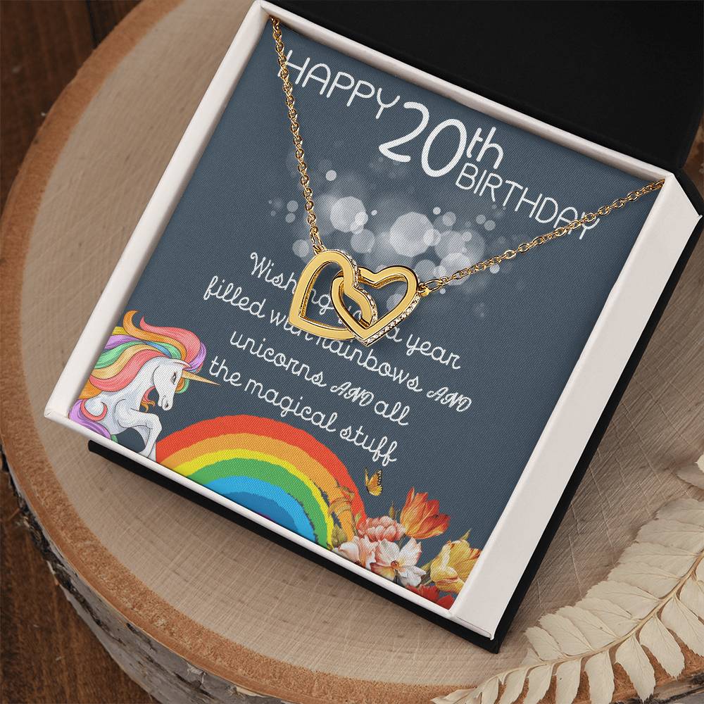 20Th Birthday Necklace Gifts For Girls Cute Unicorn 20 Years Old Girl Jewelry Gift For Daughter Niece Interlocking Necklace Xu246Il13 Interlocking Hearts Necklace