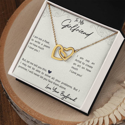 To My Gorgeous Girl Friend Interlocking Hearts Necklace