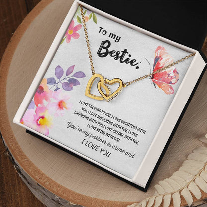 Super Friendship Dual Hearts Gift For Your Bestie Interlocking Hearts Necklace