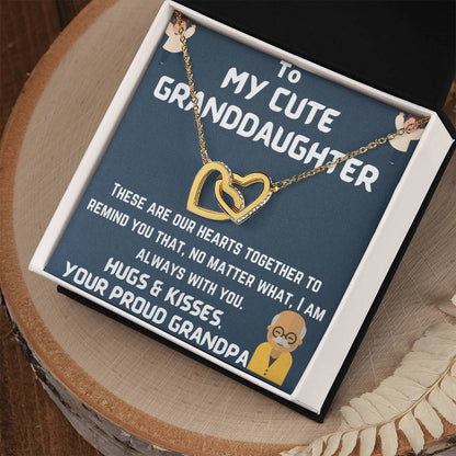 To My Granddaughter Interlocking Hearts Necklace