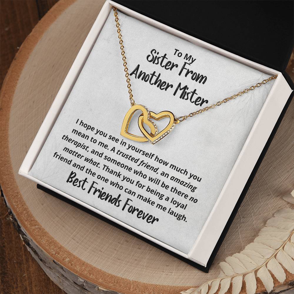 Sister From Another Mister Necklace Interlocking Hearts Necklace