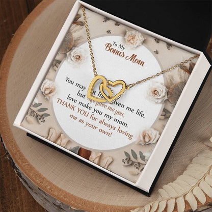 Gift For Bonus Mom - Loving Me As Your Own - The Interlocking Heart Necklace Interlocking Hearts Necklace