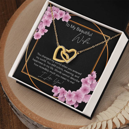 Interlocking Necklace Wife Gift Birthday Gift For Wife To My Wife Wife Jewelry Anniversary Necklace Sentimental Interlocking Hearts Necklace
