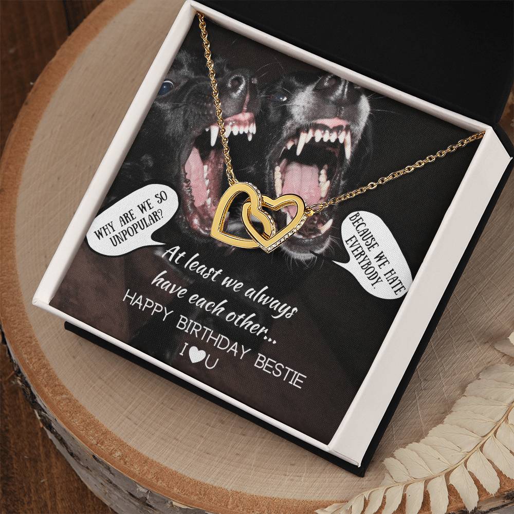 I Love You Bestie - Hearts Necklace Interlocking Hearts Necklace