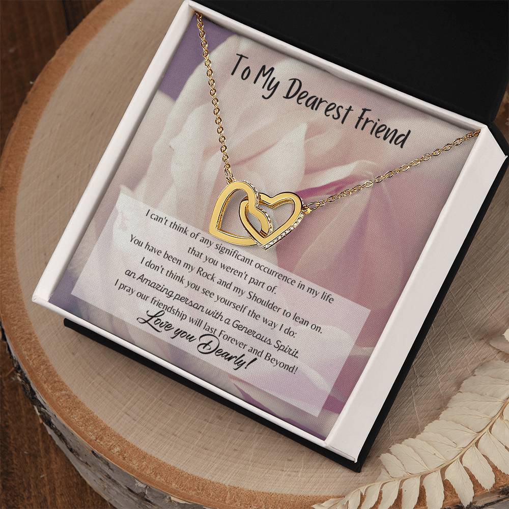 To My Dearest Friend Interlocking Hearts Necklace