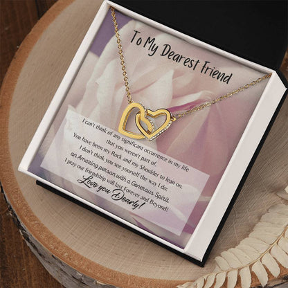To My Dearest Friend Interlocking Hearts Necklace