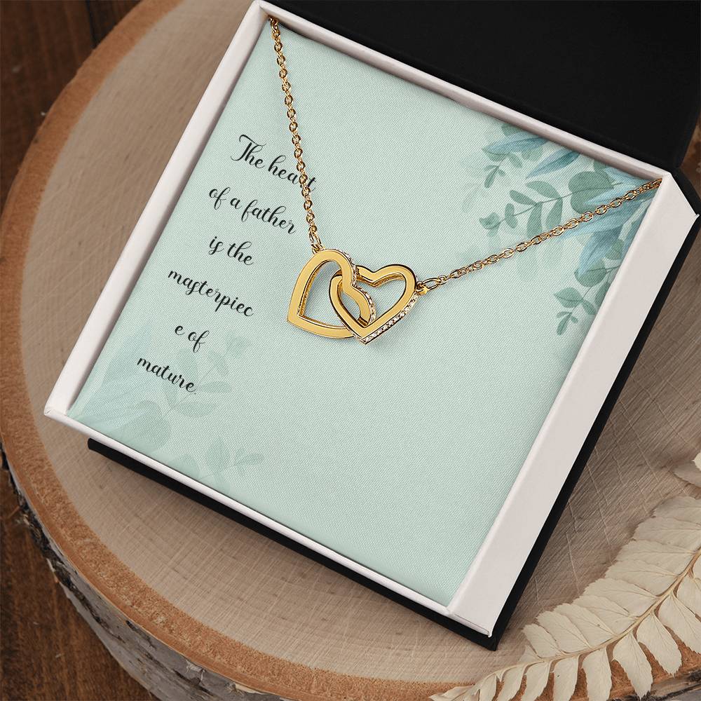 The Heart Of A Father Is The Masterpiece Of Nature - Interlocking Heart Necklace Interlocking Hearts Necklace