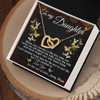 To My Daughter Interlocking Hearts Necklace