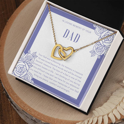 Loss Of Dad Interlocking Hearts Necklace