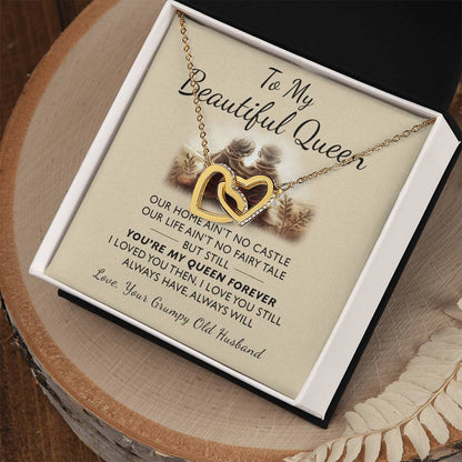 To My Queen - I Loved You Then Interlocking Hearts Necklace