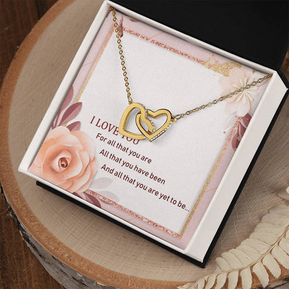 To My Love Interlocking Hearts Necklace Message Card