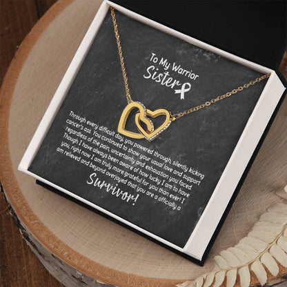 Sister Cancer Survivor Necklace Interlocking Hearts Necklace