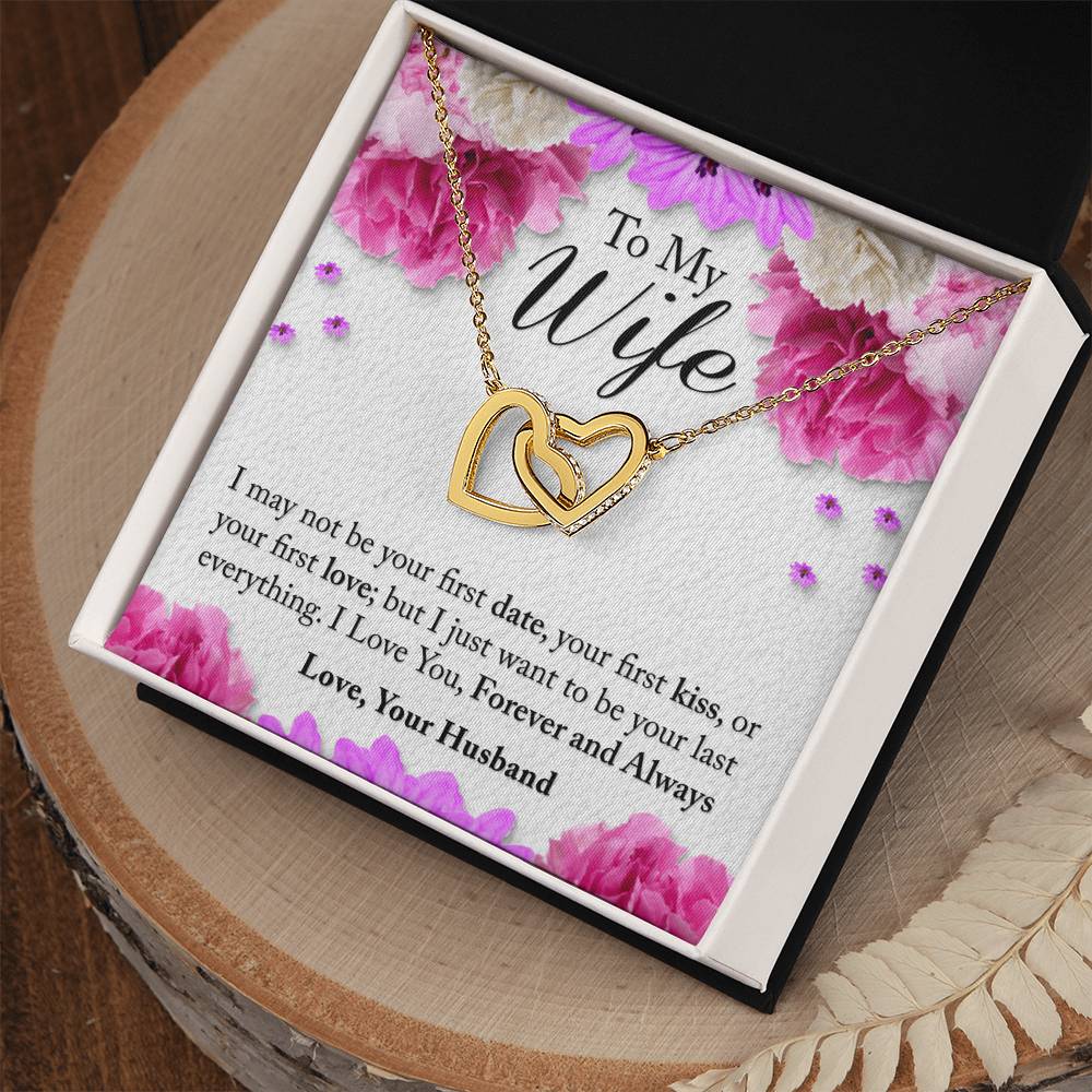 To My Wife Interlocking Hearts Necklace