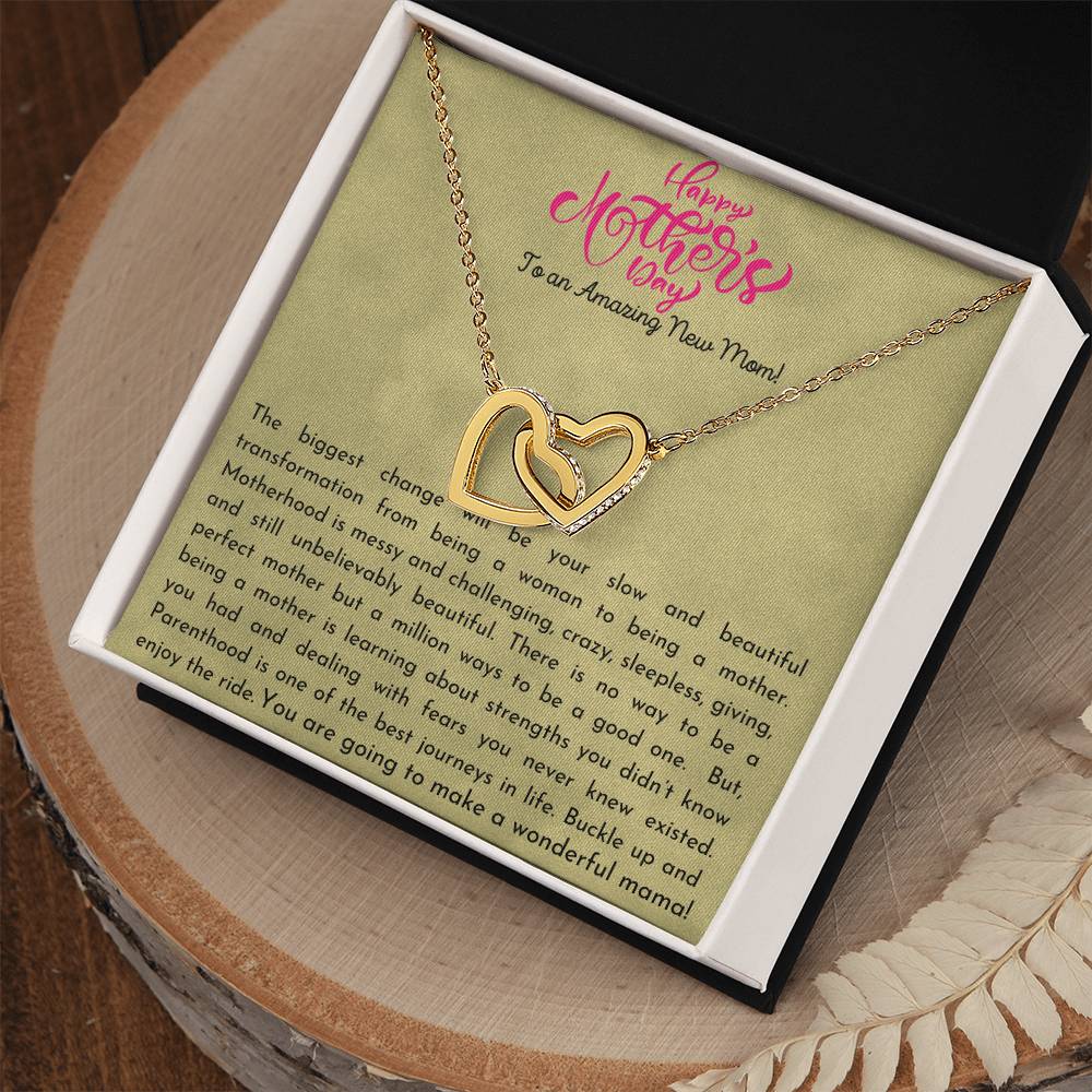 New Mom - Mother'S Day Gift Interlocking Hearts Necklace