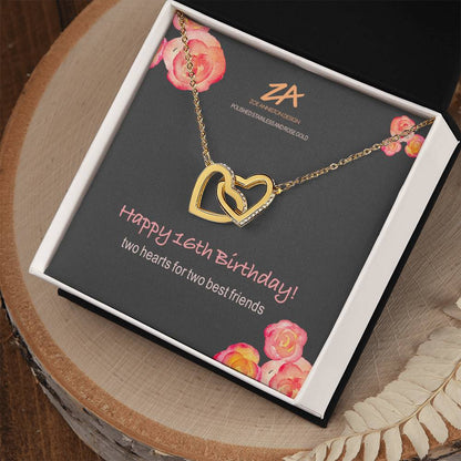 Happy 16Th Birthday! Interlocking Hearts Necklace
