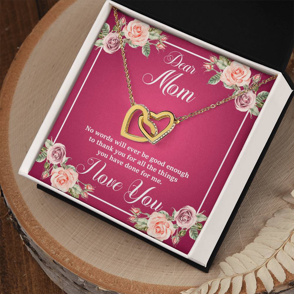 Mother'S Day Collection - Gorgeous Shiny Necklace With A Heart-Felt Message Interlocking Hearts Necklace