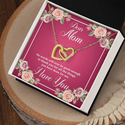 Mother'S Day Collection - Gorgeous Shiny Necklace With A Heart-Felt Message Interlocking Hearts Necklace