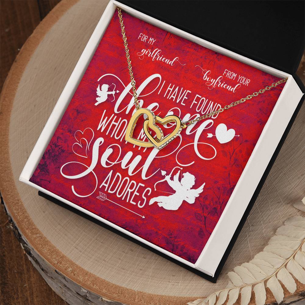 For My Girlfriend. My Soul Adores Necklace Interlocking Hearts Necklace