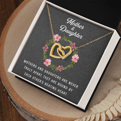 Linked Hearts Necklace For Mother Daughter Gift Minimalist Jewelry Gift For Daughter Mothers Day Sentimental Jewelry Gift For Mom Interlocking Hearts Necklace