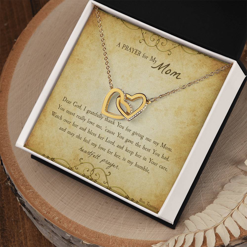 A Prayer For My Mom Gift Necklace Interlocking Hearts Necklace