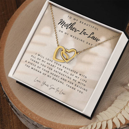 Mother Of The Bride Gift From Groom Mother In Law Gift On Wedding Day From Groom Gifts For Mother Of The Bride Future Mother-In-Law Interlocking Hearts Necklace
