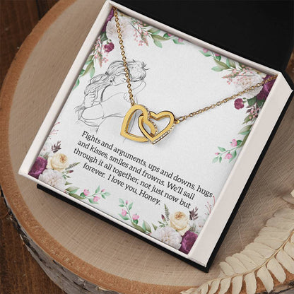 Gift For Girlfriend Interlocking Hearts Necklace