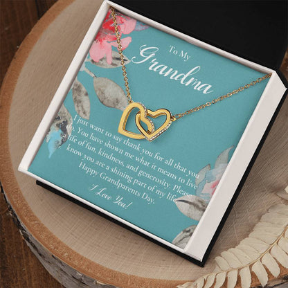 Gift For Grandma Necklace Grandmother Birthday Gift From Granddaughtergrandson To My Grandma Necklace Gift Grandmother Gift Grandparents Day Gift Interlocking Hearts Necklace