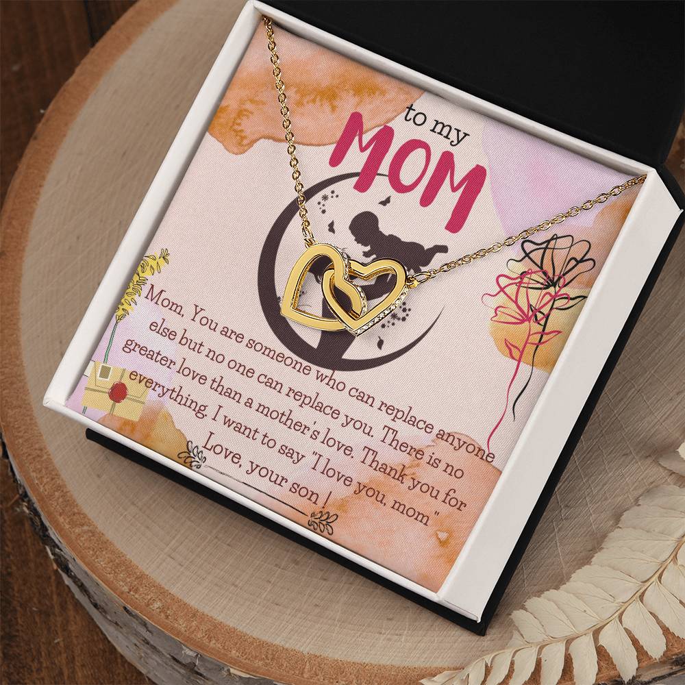 To My Mom Necklace From Your Son Mom Gift Mom Gift From Son Mom Birthday Gift From Son Personalized Unique Gift For Mother From Son Interlocking Hearts Necklace