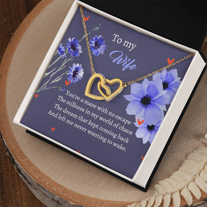 To My Wife - Escape World Dream - Necklace Interlocking Hearts Necklace