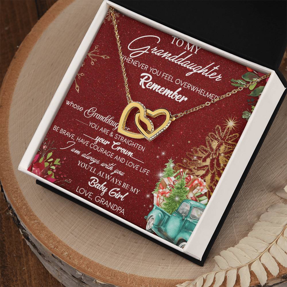 To My Granddaughter Interlocking Hearts Necklace Message Card