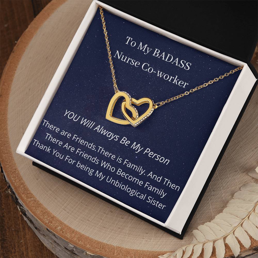 To My Co-Worker Nurse Week Special Interlocking Hearts Necklace