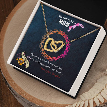 Heart Necklace For Mother By Daughter For Mother'S Day Interlocking Hearts Necklace