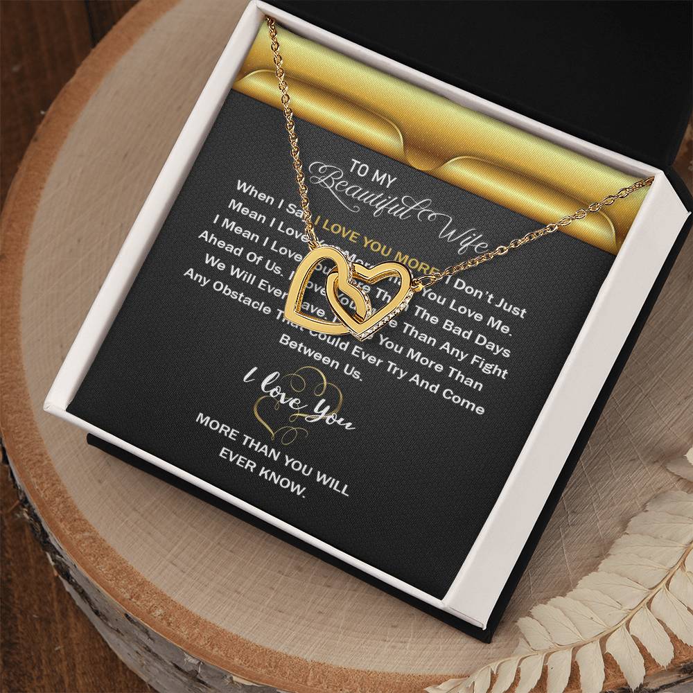 Interlocking Hearts Necklace For Wife