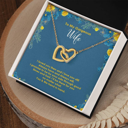 To My Georgous Wife Interlocked Necklace Interlocking Hearts Necklace