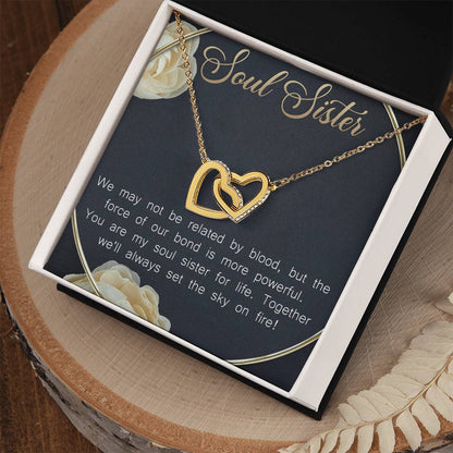 Soul Sister Interlocking Hearts Necklace Message Card