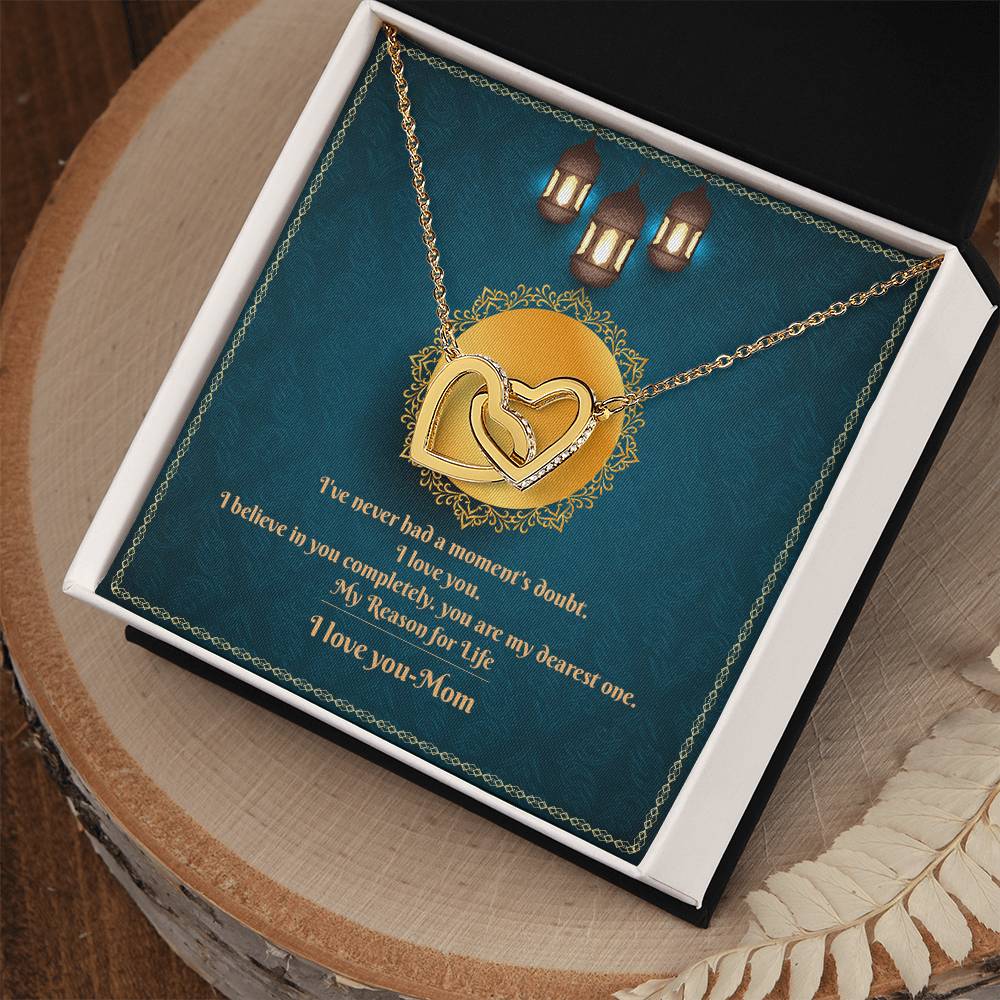 Mom Personalized Gift Interlocking Hearts Necklace