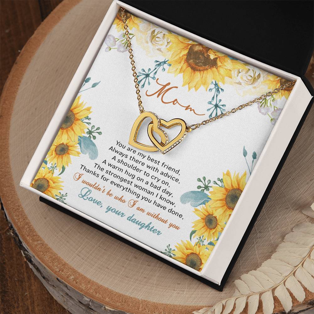 Mom You Are My Best Friend Interlocking Hearts Necklace