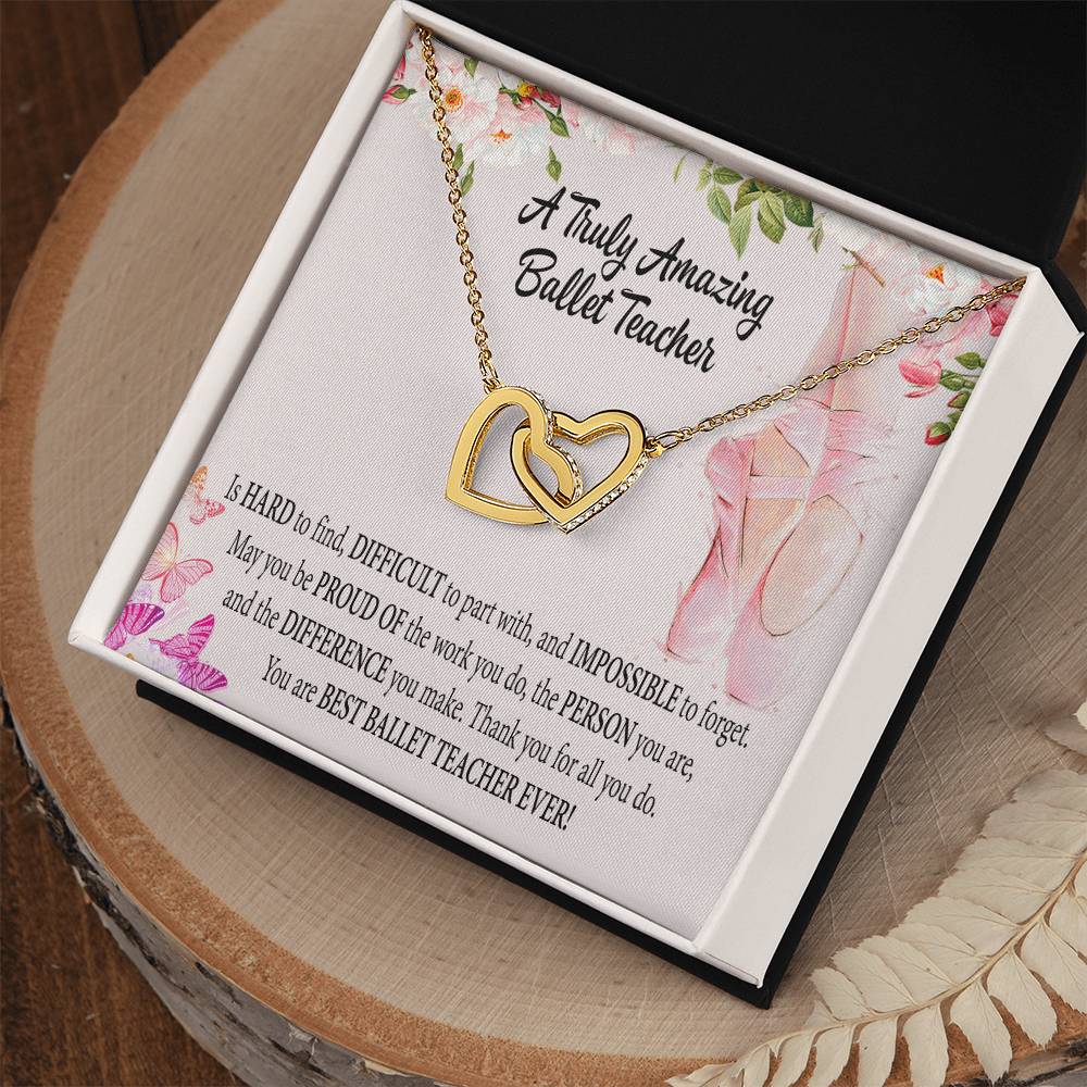 Ballet Teacher Interlocking Hearts Necklace