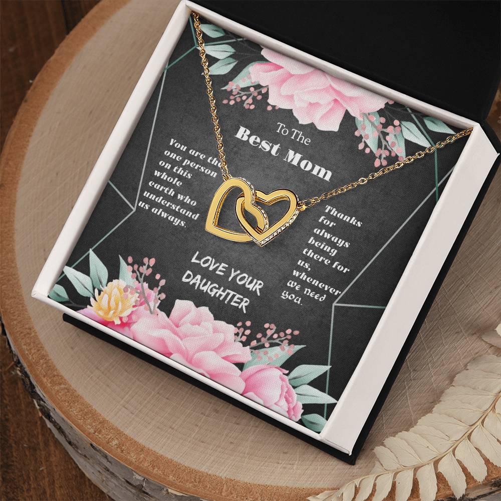 To The Best Mom Interlocking Hearts Necklace