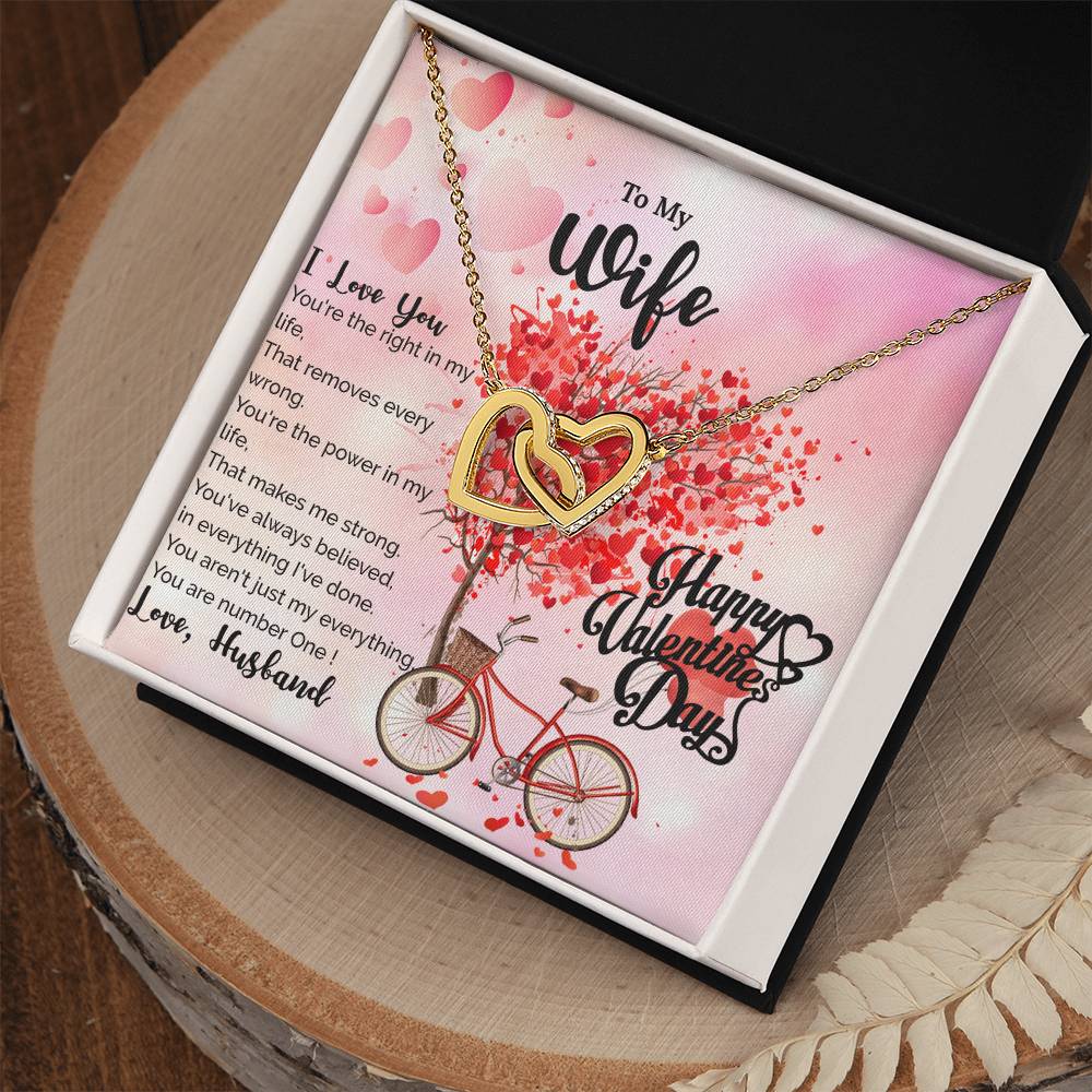 To My Wife - You Are Number One - Necklace Interlocking Hearts Necklace