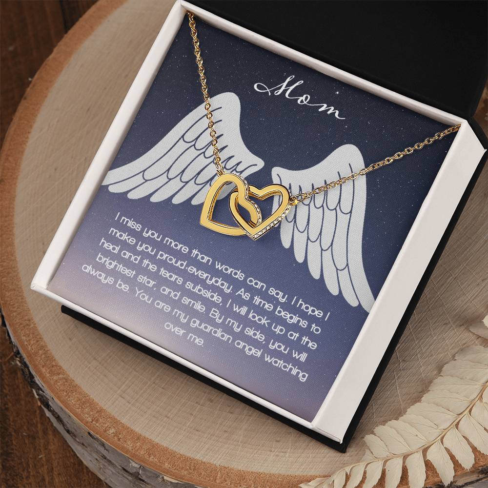 Guardian Angel - Mom Interlocking Hearts Necklace