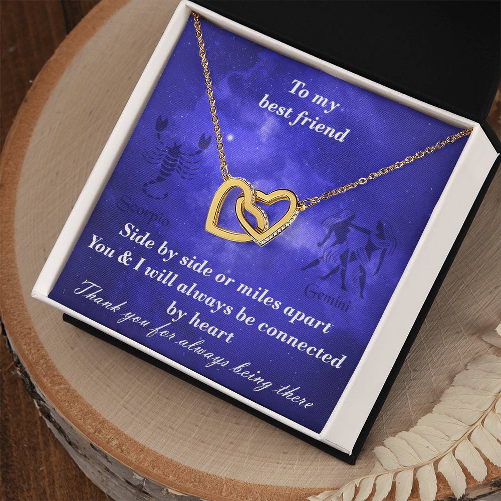 Scorpio To Gemini Best Friend Interlocked Hearts Necklace Interlocking Hearts Necklace